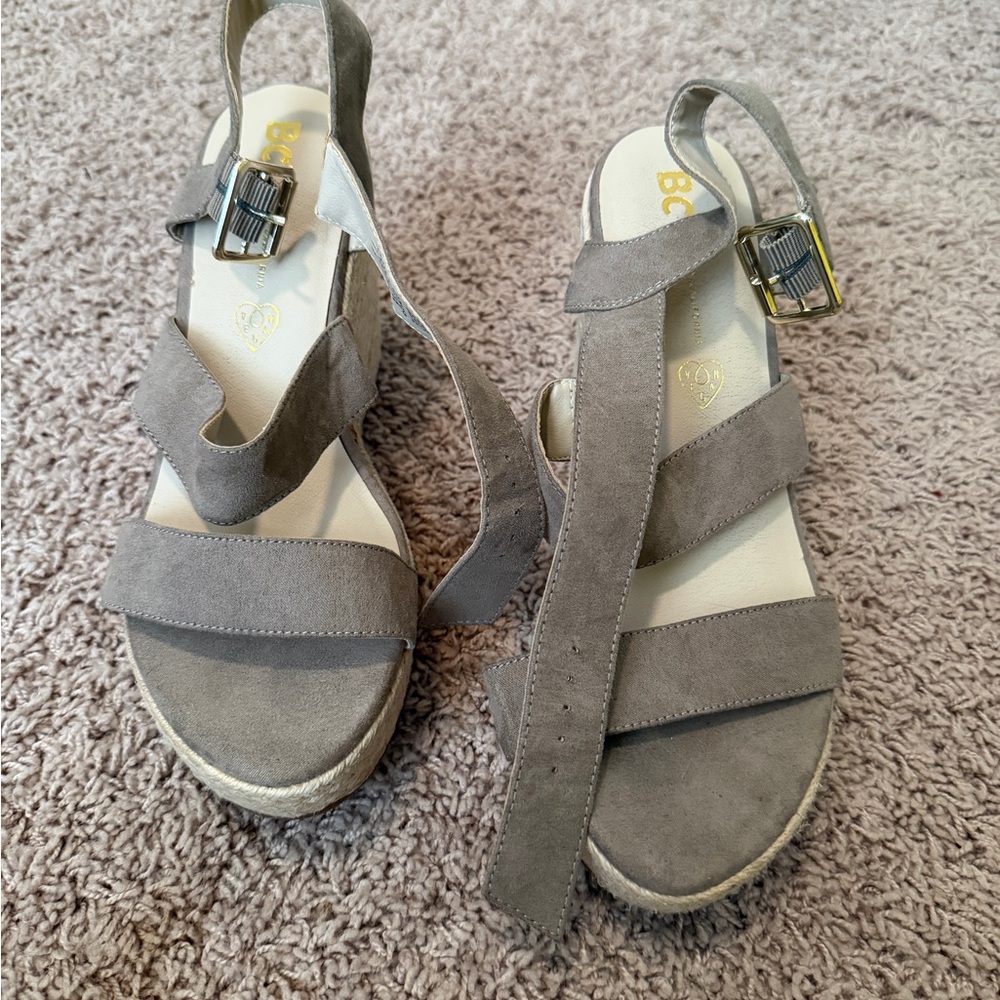 BCBGeneration Taupe Strappy Sandals